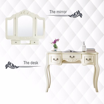 Makeup Table With 3 Mirrors And 5 Organization Drawers