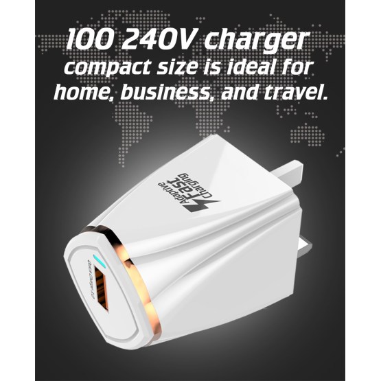 Quick Charge QC3.0 Adapter USB 2 Port Desktop