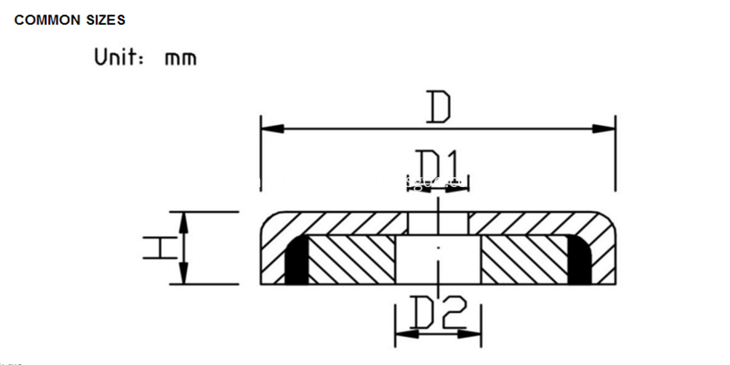 neodymium pot magnet common size