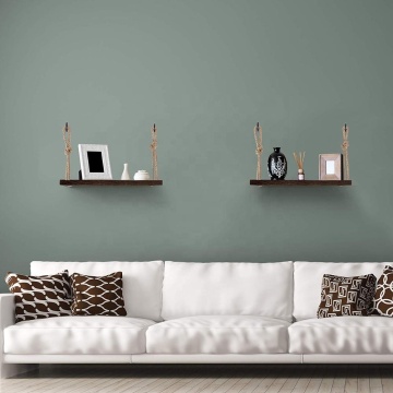 Torched Hanging wooden wall shelf