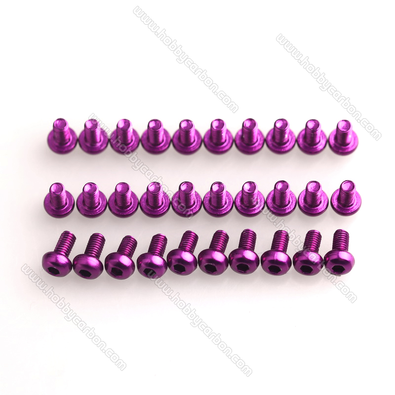 M3 button bolt hex head purple screw