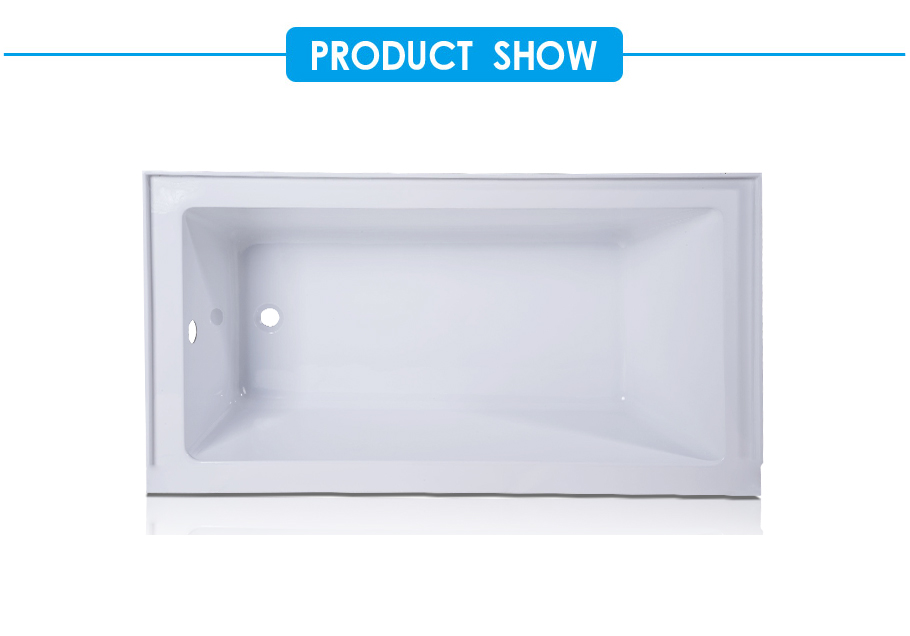 Studio White Acrylic Rectangular Drop-in Bathtub