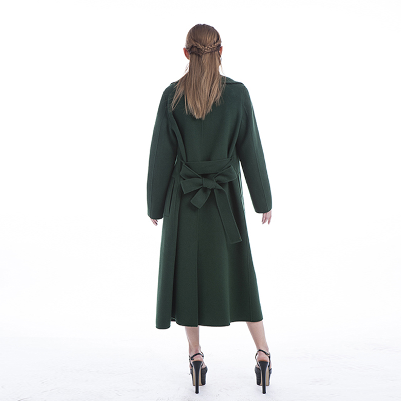 Green 100% Pure Cashmere Winter Outwear