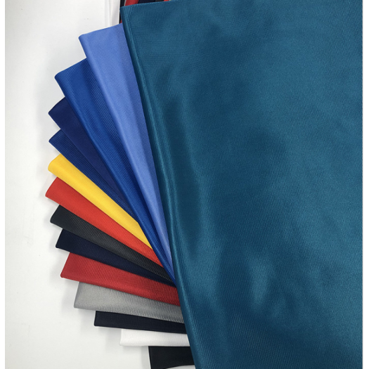 Blue dyed polyester knitted fabric