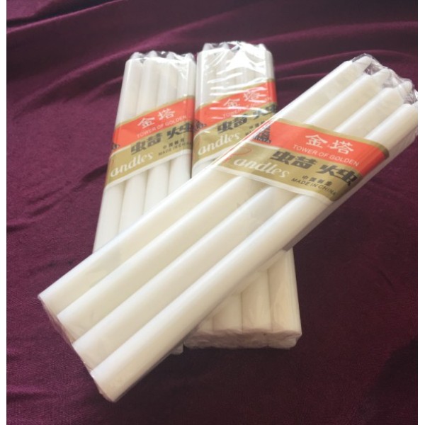 tight shrink paraffin wax white candle bougies