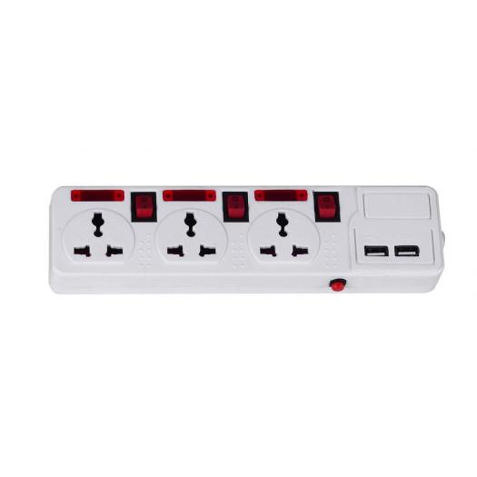 3 individual power control power strip with USB