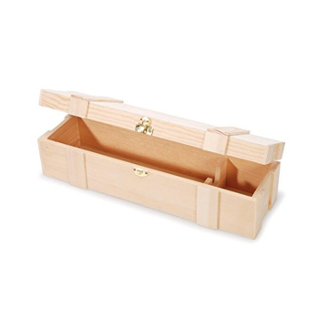 Hinged Clasp Single Unfinished Wooden Wine Box