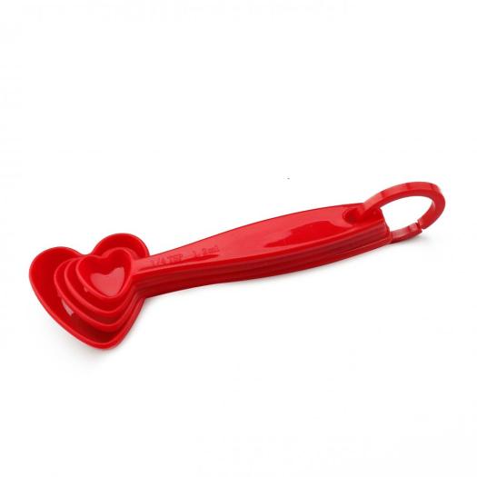 Plastic Heart Shaped Measuring Spoons