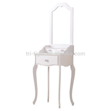 Wooden White Drawer Mirrored Dressing Table Designs MakeUp Dresser