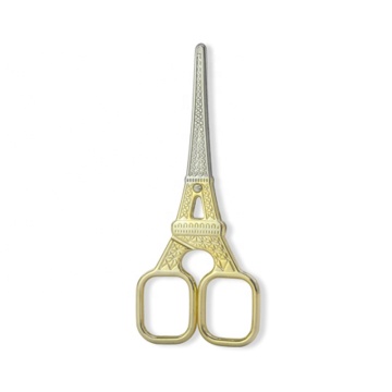 Gold Eiffel Tower Etched Beauty Scissors of Stainless Steel Quality
