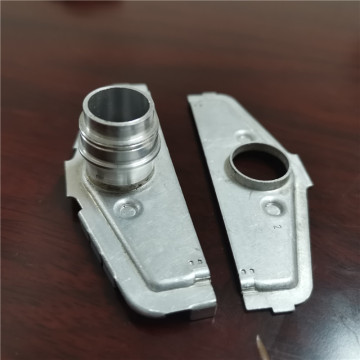 Brazed aluminum inlet and outlet for aluminum plate