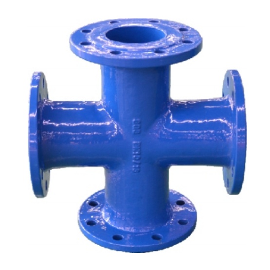 Ductile iron all flange cross