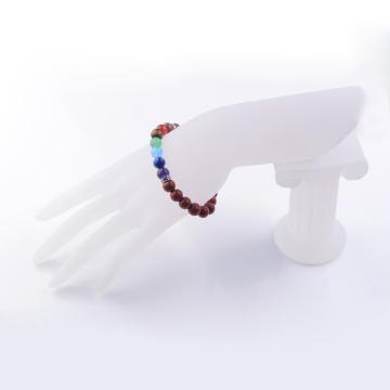 Charms Red Jasper 8MM 7 Chakra Gemstone Bracelet Healing Beads Chain Bangle