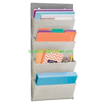 Wall Mount/Over the Door Fabric Office Supplies Storage Organizer for Notebooks, Planners, File Folders