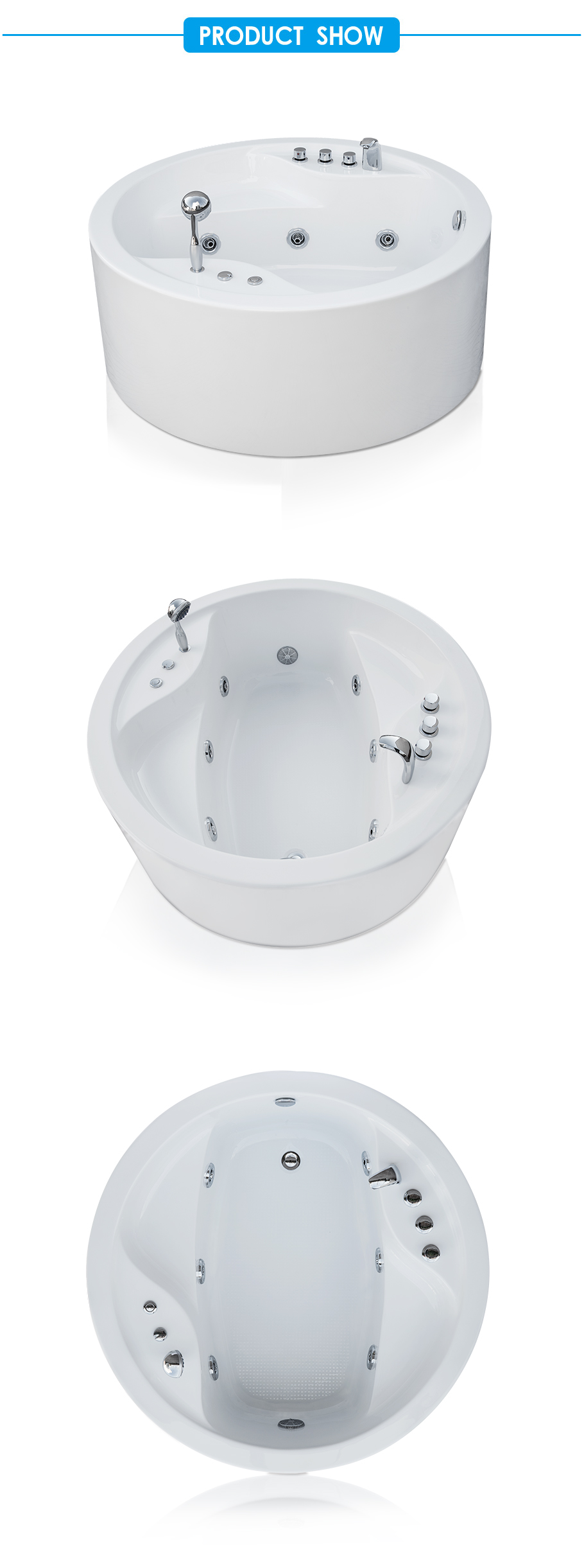 Alonsa Whirlpool Bath with Deck-Mounted Faucet
