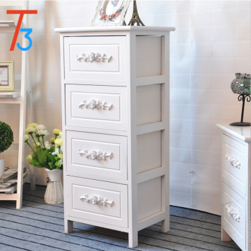 Bedroom with white wooden bedside table fashion drawer