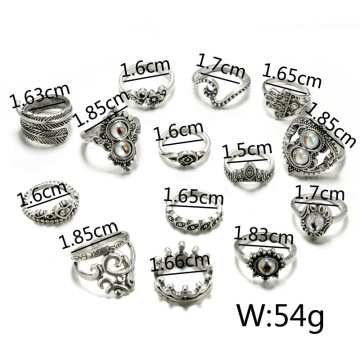 Vintage Knuckle Ring Set for Women Girls Stackable Rings Set Hollow Carved Flowers