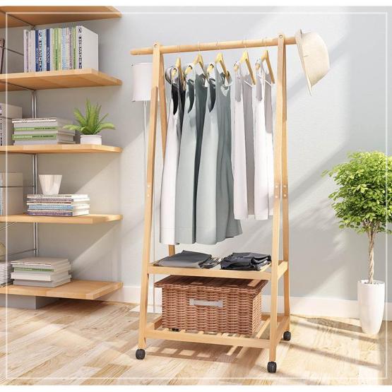 Bamboo clothes and hats rack