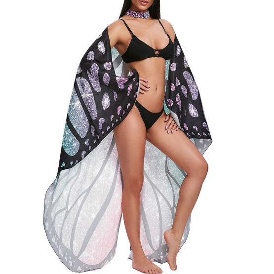 Butterfly Wings Shawl Fairy Soft Fabric for Women Ladies Party Nymph Costume Accessory