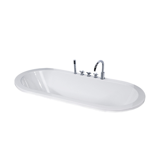 Oval Acrylic Drop-in Bathtub without Drain and Faucet