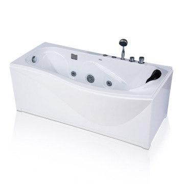 White Acrylic Freestanding Whirlpool Bathtub