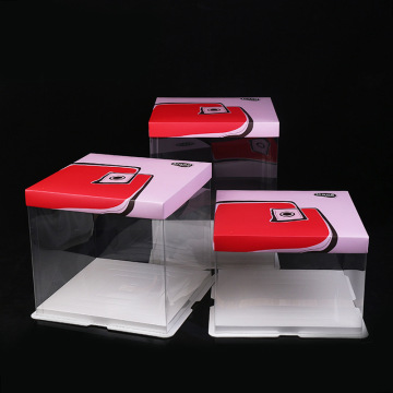 Transparent clear plastic cake box