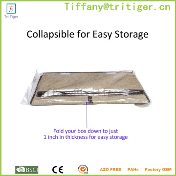 Foldable Thick Polyester Storage Bin Clothes Organizer Box 2 Lids fabric organizer separate storage box cardboard