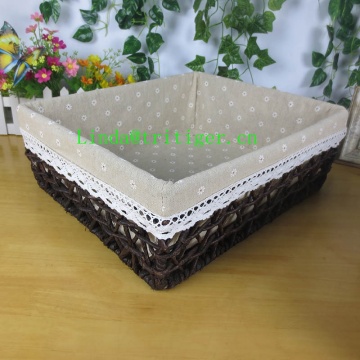 Decorative corn husk straw weave nesting Storage Basket Set