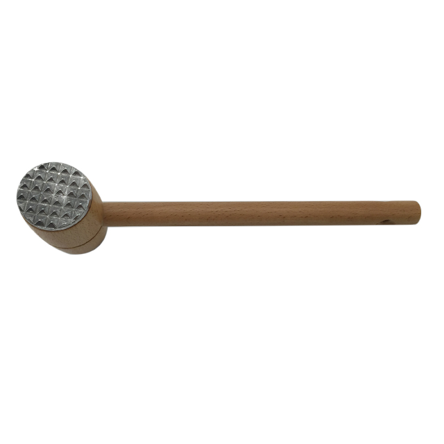 Wooden Meat Tenderizer With Double Side Aluminum Mallet 2