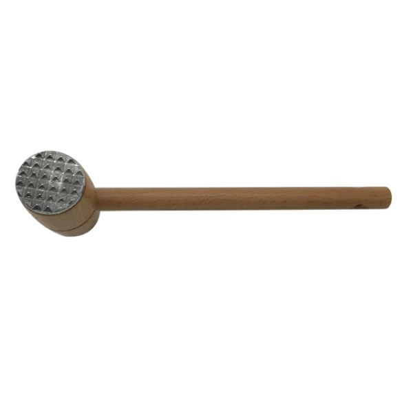 Wooden Meat Tenderizer with Double Side Aluminum Mallet