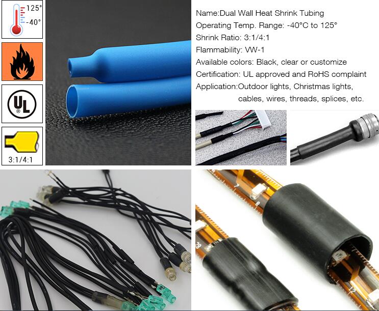 Dual wall heat shrink tubing for application