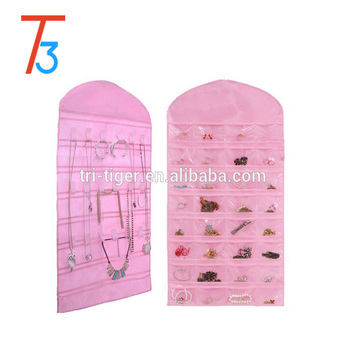 Fashionable Wholesale Foldable clear plastic Hanging Jewelry Organizer