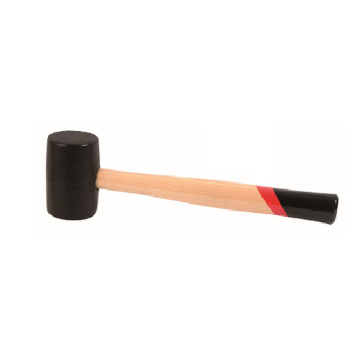 Black rubber hammer with wooden handle  24oz