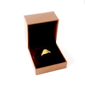 luxury brown leather paper ring box