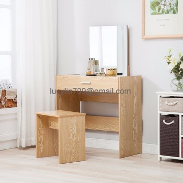 Vanity Makeup Table Set Dressing Table with Stool and Mirror
