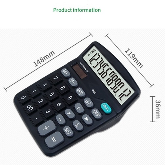 12-digit calculators with AA battery and solar