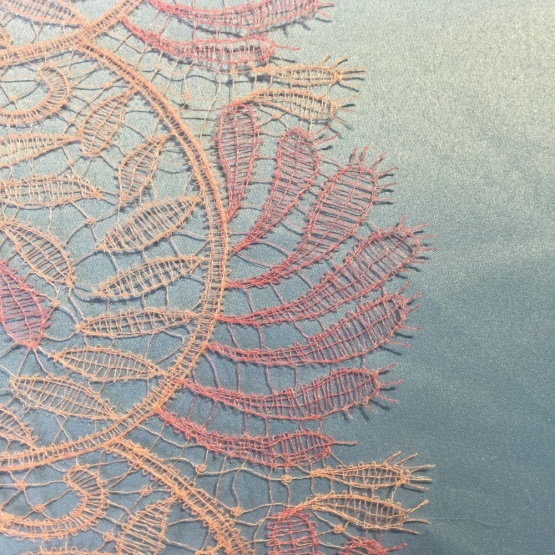 Pink Sewing Embroidery Wide Lace trim