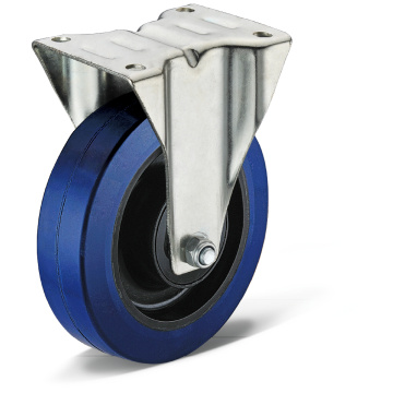 Flate Plate Swivel Elastic Rubber Casters