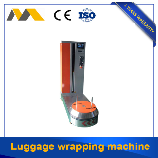 Easy operation luggage overwrapping machine