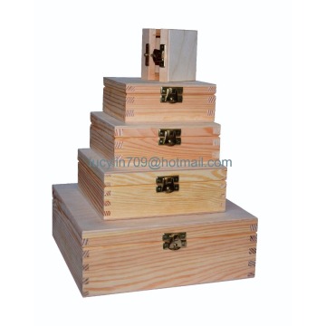Variety of Square Wooden Boxes Keepsake Decoupage Storage Box With Lid & Clasp