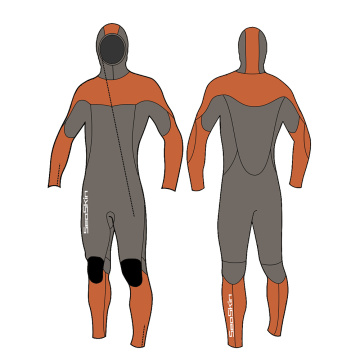 Seaskin Men's Front Zipper Wetsuit Bodysuit with Hooded