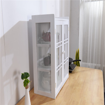 High-end kitchen solid wood white wooden cupboard wooden sideboard
