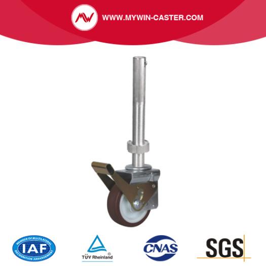 Threaded Stem Scaffolding Caster with Red PU