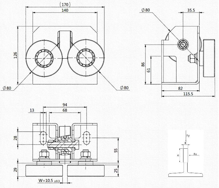 Cabin Guide Shoe for Home Elevators 10mm 16mm 