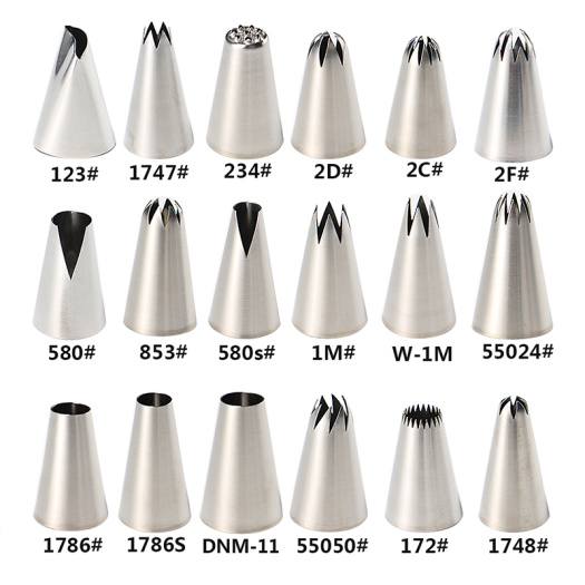 17pcs stainless steel cake icing decorating tip