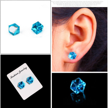 Water cube health magnet color diamond crystal earrings