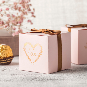 Pink candy box gift for wedding
