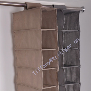 Brown black color Wardrobe Clothes Storage 10 Shelf hanging closet organizer
