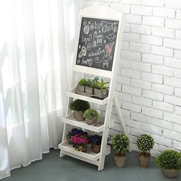 Solid Wood magnetic Chalkboard stand Message Board Easel Folding Shelves