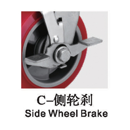 Stainless 5 Inch  Plate Brake TPU Caster